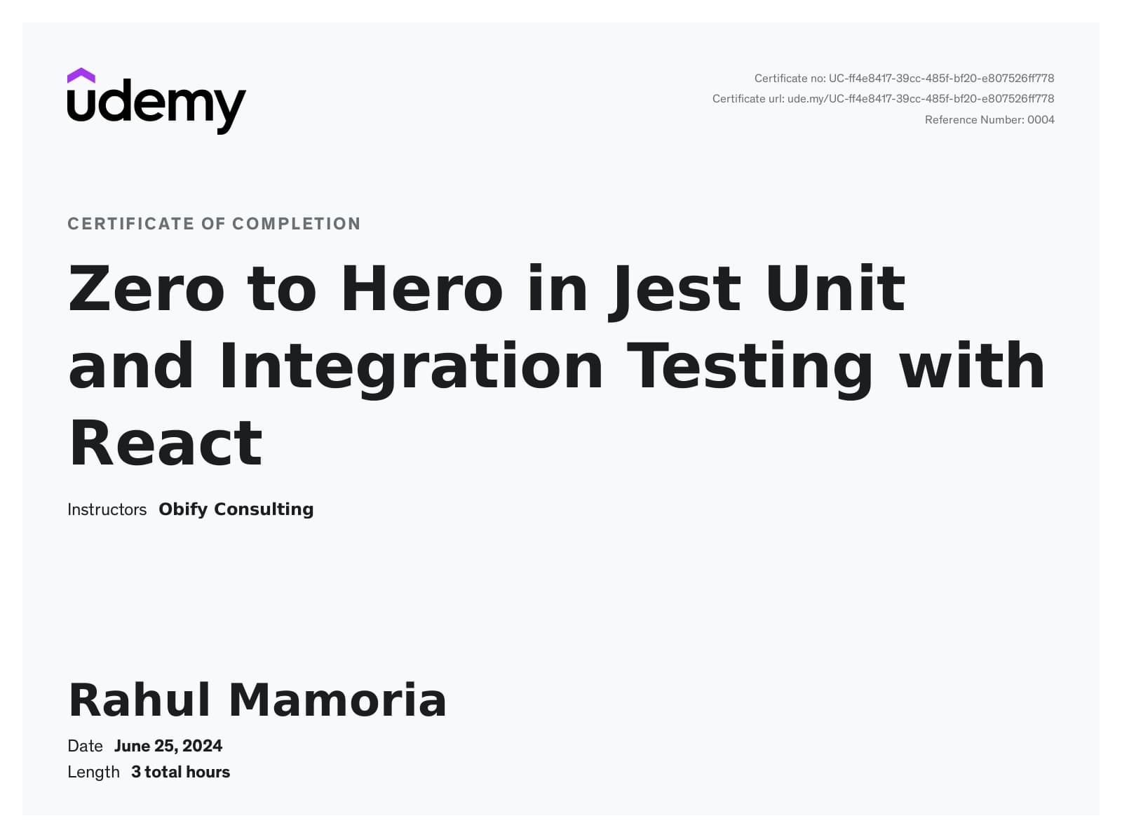Jest Unit Testing