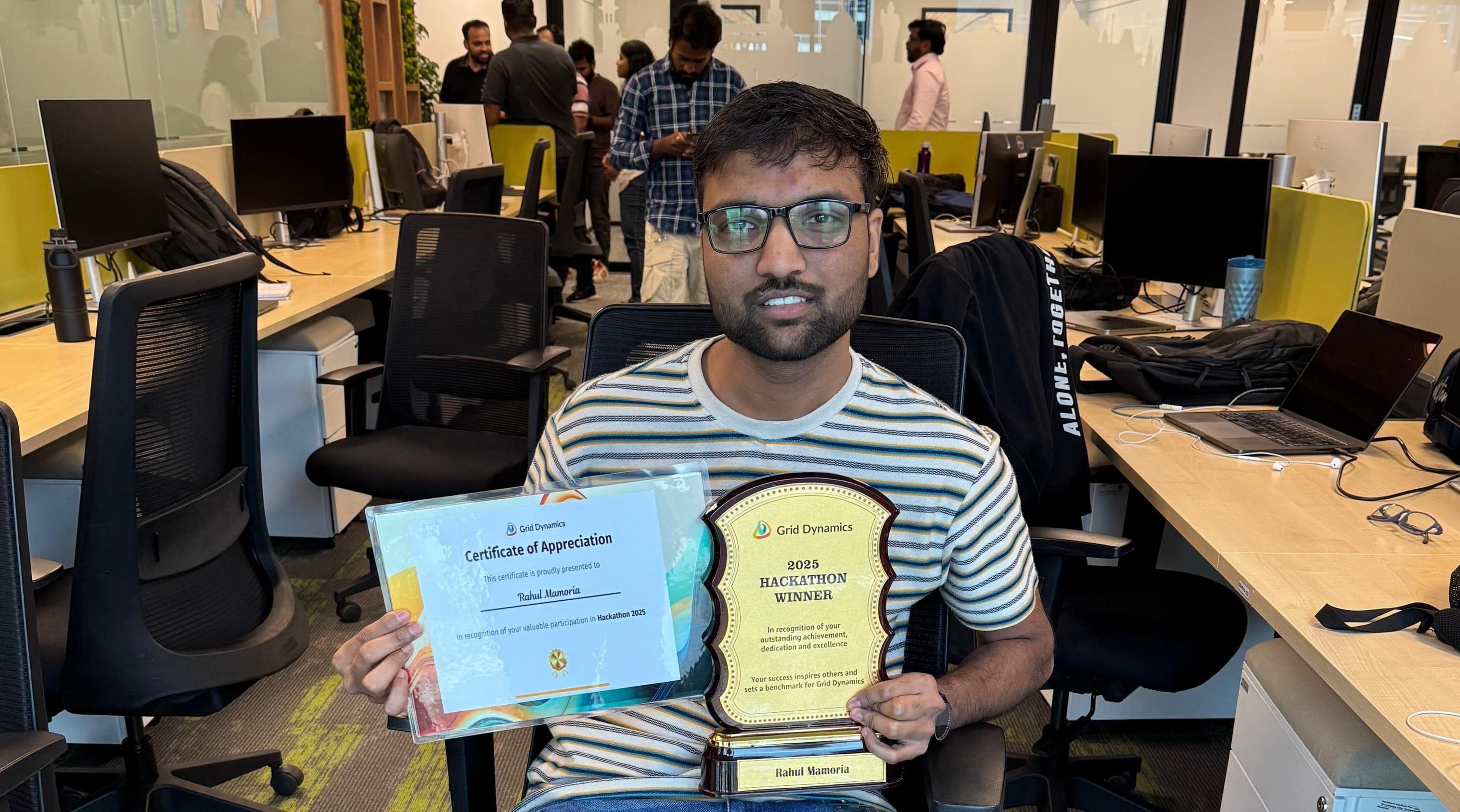 Team working on hackathon project